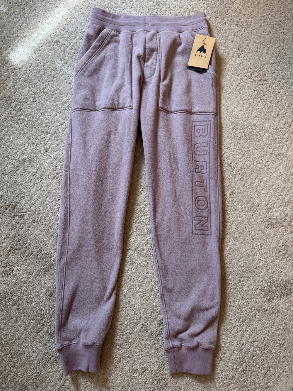 Burton womens Lavender Fleece Joggers with Side Logo